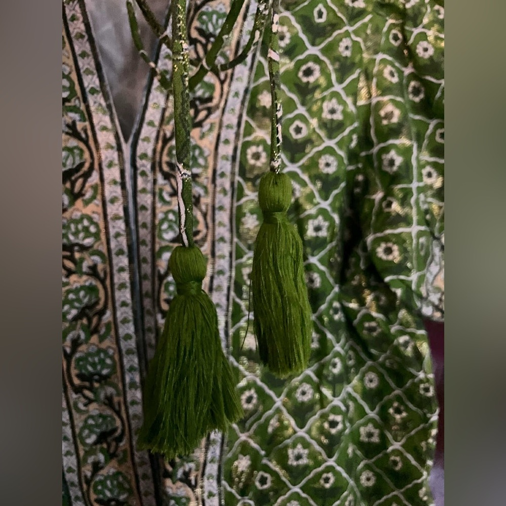 โจ๐๐ฅGreen Gold Blouse Victoria Dunn Clara the Label NWOT - Picture 6 of 7